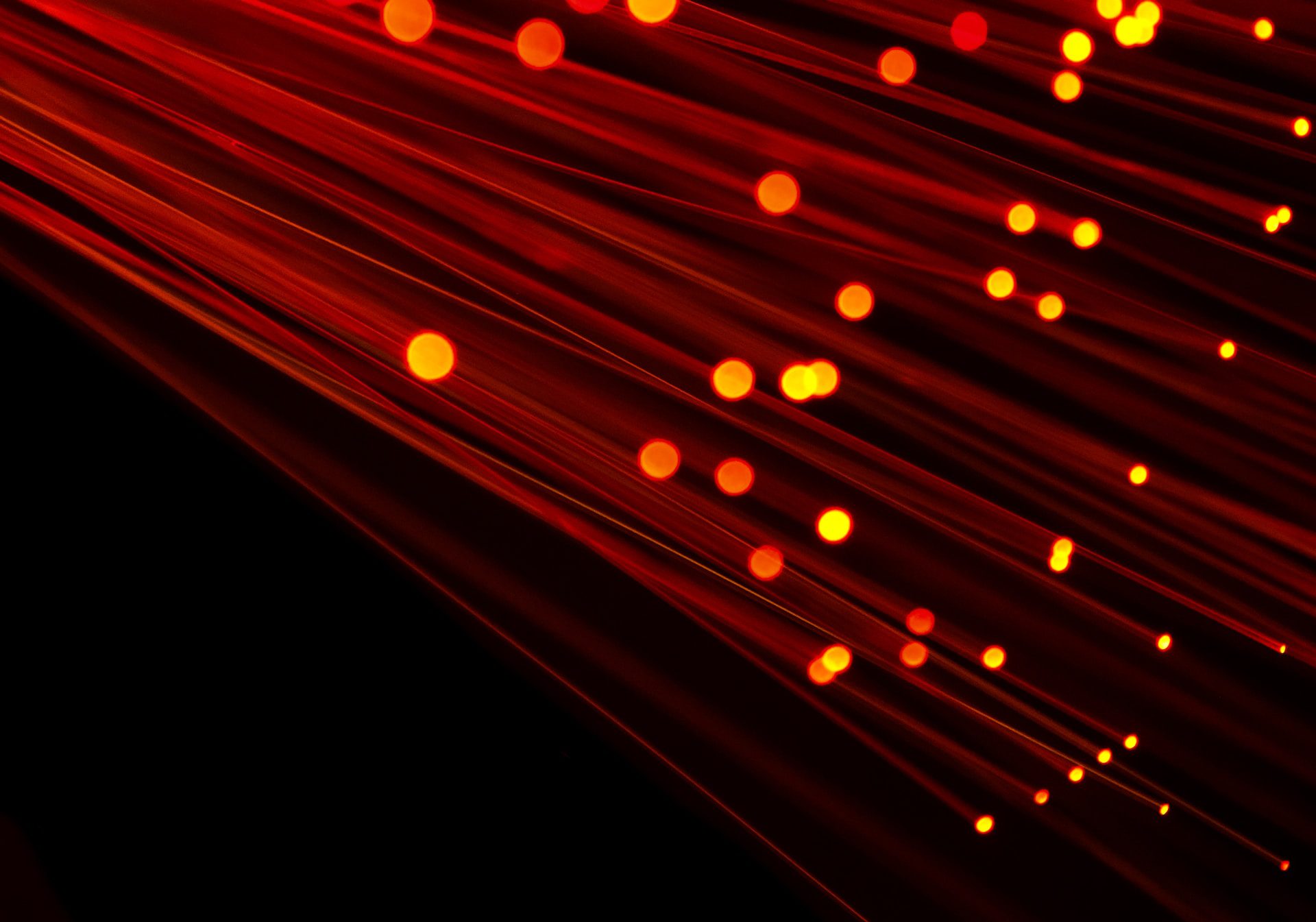Glowing Red Fibre Optic Cables